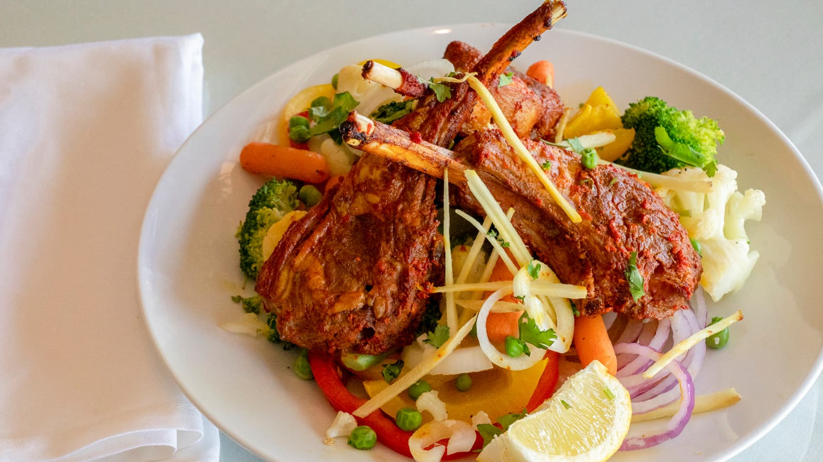 Tandoor lamb chops, mildly spiced